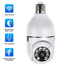 360° Light Bulb Camera 1080P IP WiFi IR Night Smart Home Security Camera 