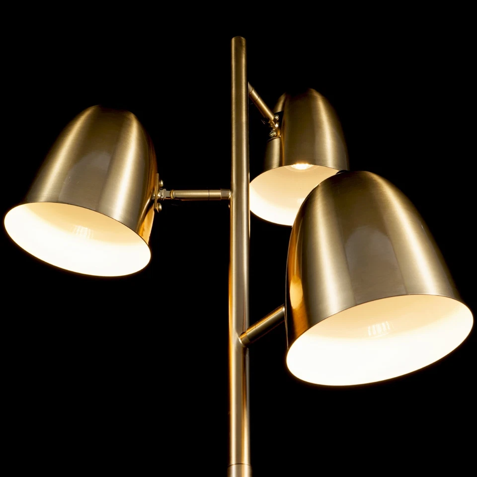 Gold Modern Floor Lamp 3 Rotatable Light Heads Tall Standing Foor Light Fixture - Image 3 of 4