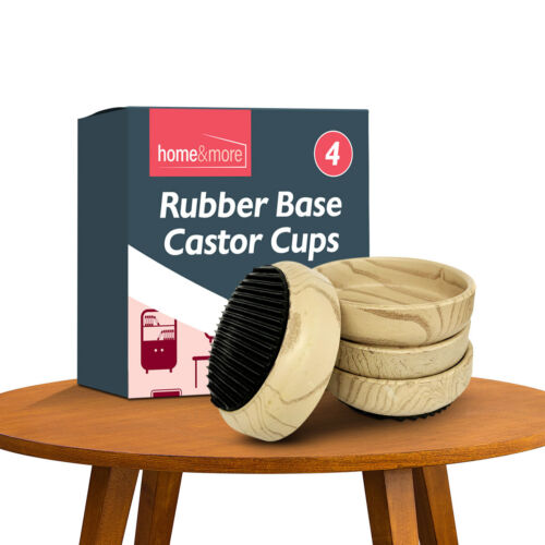 4 Rubber Base Castor Cups Non-Slip Wooden Floor Sofa Chair Furniture Protectors - Picture 8 of 8