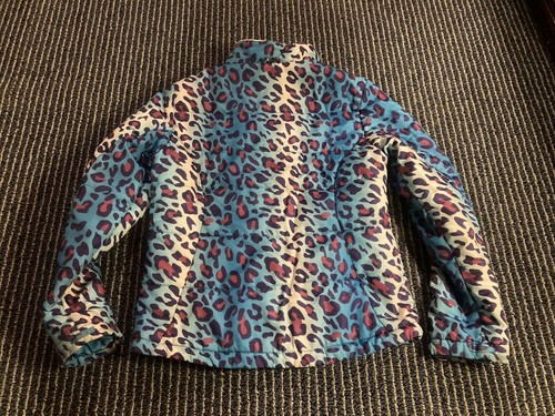 Mountain Xpedition Puffer Coat Girl 10/12 Large Blue Leopard Animal Print Jacket - Picture 3 of 4