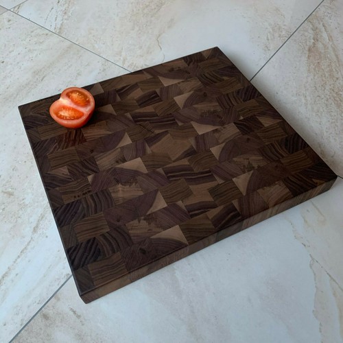 Tabla de cortar nogal madera maciza bloque de corte tabla de servir tabla de cocina NUEVA - Imagen 11 de 12