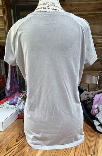 Indian Motorcycle super sexy grau glitzerndes Material Damen L Kurzarm Shirt - Bild 4 von 7