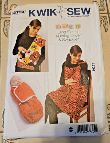 Kwik Sew 3734 Sewing Pattern Sling Carrier Nursing Cover Swaddler