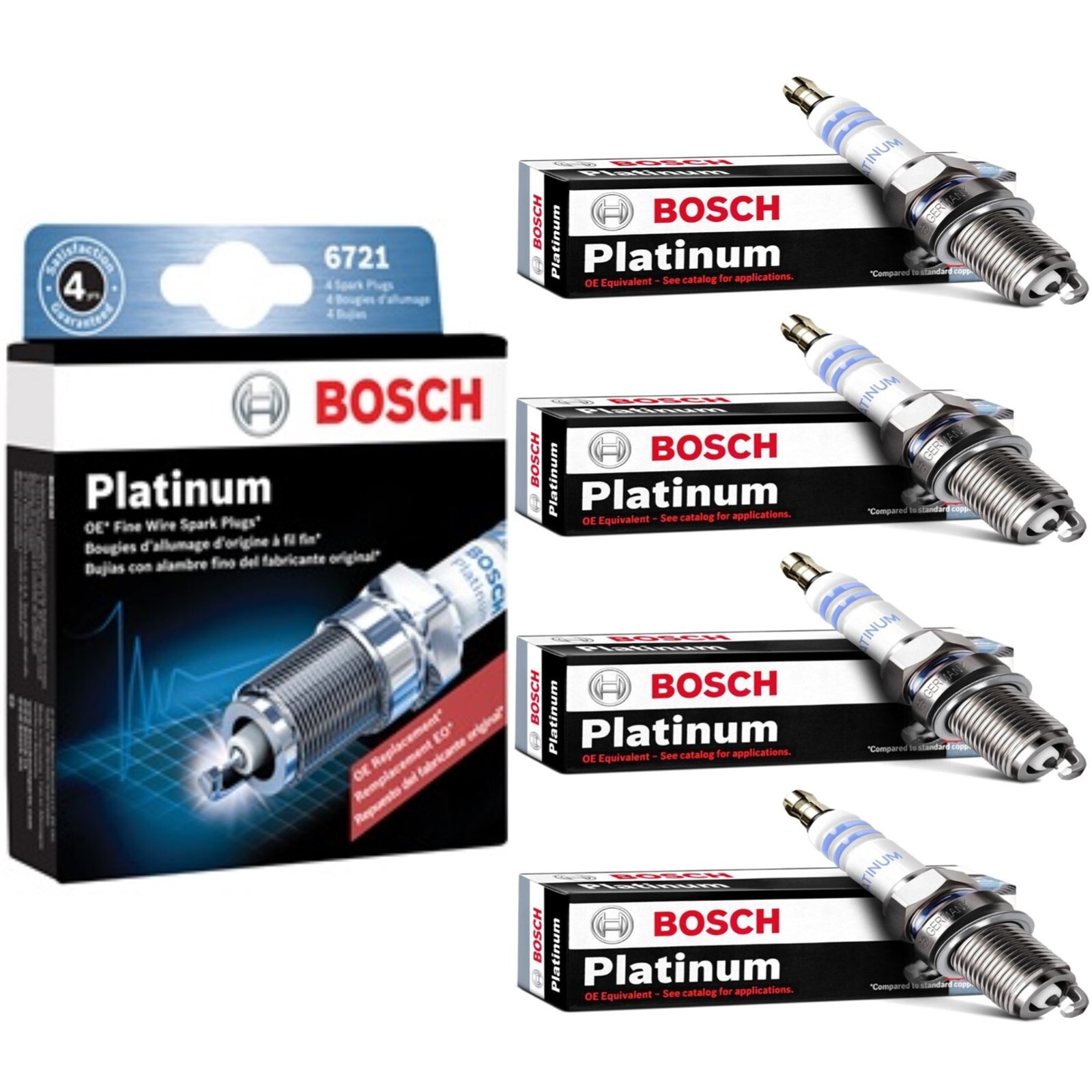 6 pcs Bosch Platinum Spark Plugs For 2002-2006 CHEVROLET TRAILBLAZER EXT L6-4.2L