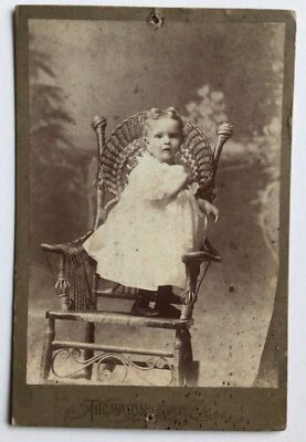 Dublin Texas Mounted Photograph Baby Girl Standing Up In Chair