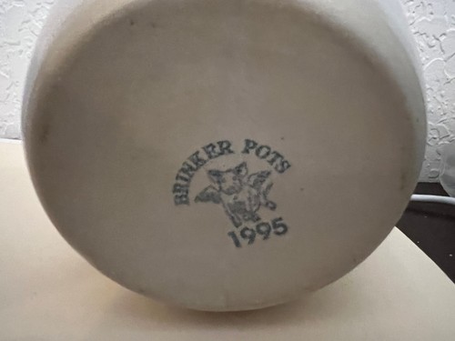 Brinker Pots 1995 Stoneware Dog Vase Gray Blue with paw prints - Picture 2 of 3