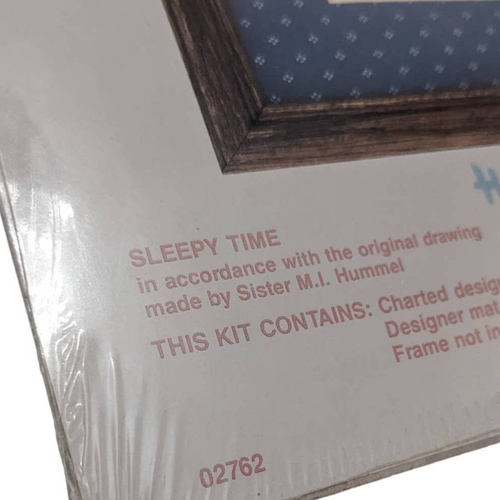 Kit de punto de cruz Sleepy Time Hummel fines de semana con tapete sellado 8x10 vintage años 90 - Imagen 4 de 4