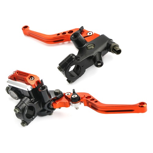 7/8" Motorcycle Universal Brake Master Cylinder Clutch Reservoir Levers Orange - Picture 4 of 12