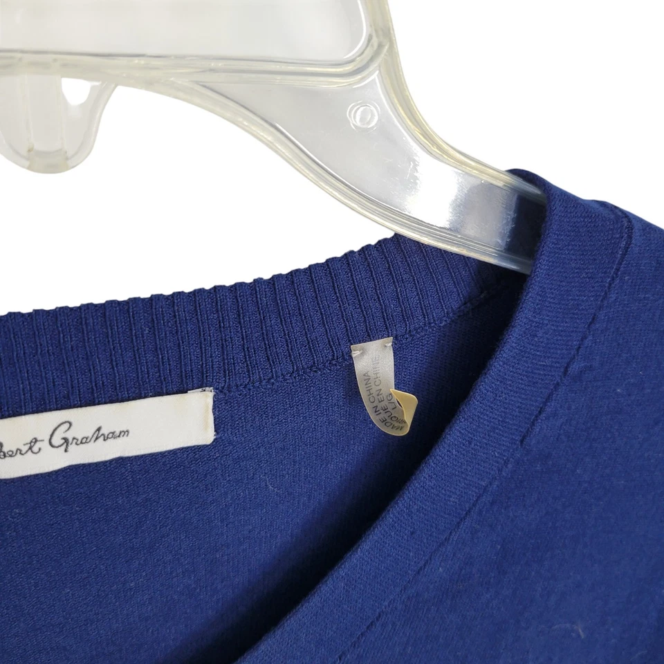 Suéter Robert Graham Azul Grande Floral Plisado Espalda Boho Femenino Artístico Foto 3 de 4