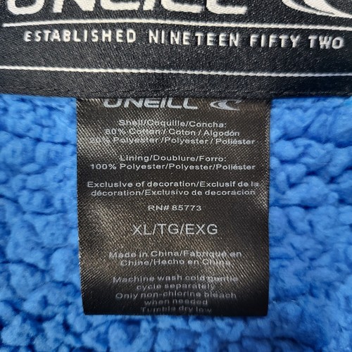 O'Neill Jacket Youth XL Blue Fleece Cotton Outdoor Long Sleeve Hooded Full-Zip - Picture 20 of 20