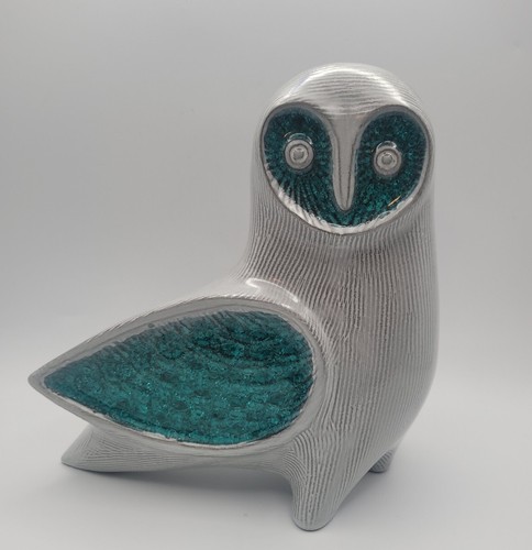 Jonathan Adler Aquamarine Barn Owl Statuette • Glass Menagerie Collection - Picture 7 of 15
