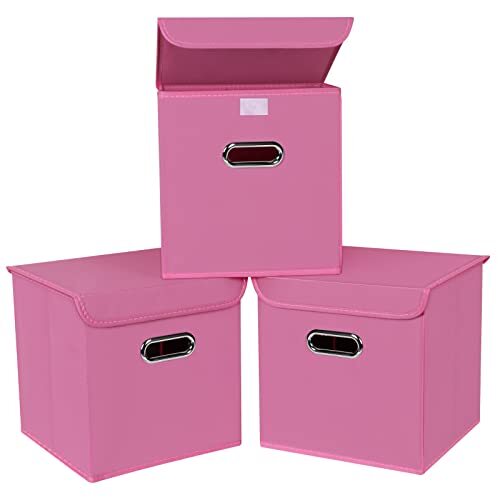 Fabric Storage Cube Bins with Lids Closet Organizers collapsible storage bins... - Picture 1 of 7