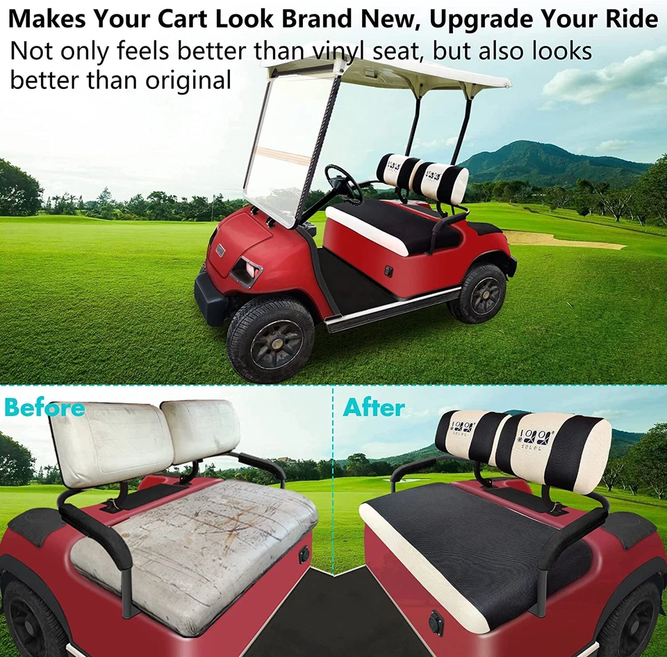 Fundas de asiento de carro de golf para Yamaha G16 G19 G22 Club Car DS Pre-2000, EZGO Marathon Foto 3 de 4