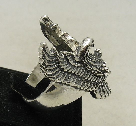 Oryginalny Sterling Silver Ring Eagle punktowy solidny 925 ręcznie robiony Prawdziwa popularność
