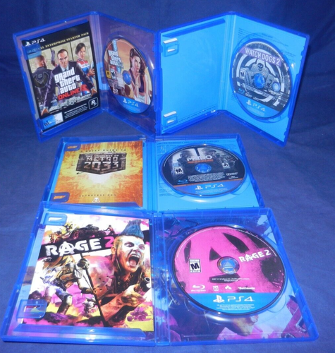 PS4; Grand Theft Auto 5 Premium ED mit Code, Metro Redux, Watch Dogs 2, Rage 2, sehr guter Zustand - Bild 4 von 4