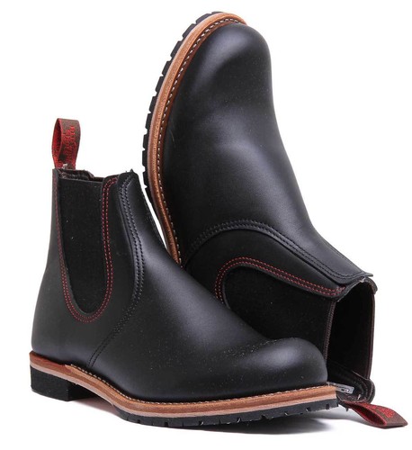 2 pelle Wing uomo da in opaca Stivaletti nera 02918 Red dwxEqOXx