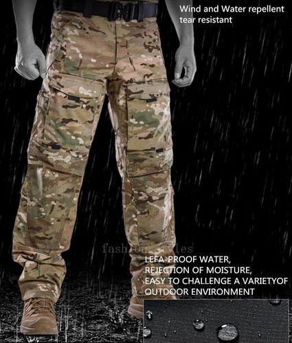 Men's Tactical Combat Pants Army Military Ripstop Outdoor Camo Cargo Trousers - Picture 6 of 29