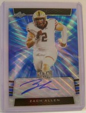ZACH ALLEN /20 BLUE ROOKIE CARD RC AUTO LEAF METAL DRAFT 2019