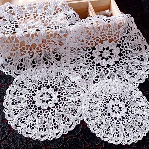 Round Cotton Lace Doily Placemat Handmade Flower Crochet Coaster Mat 20/30/40CM - Picture 23 of 30
