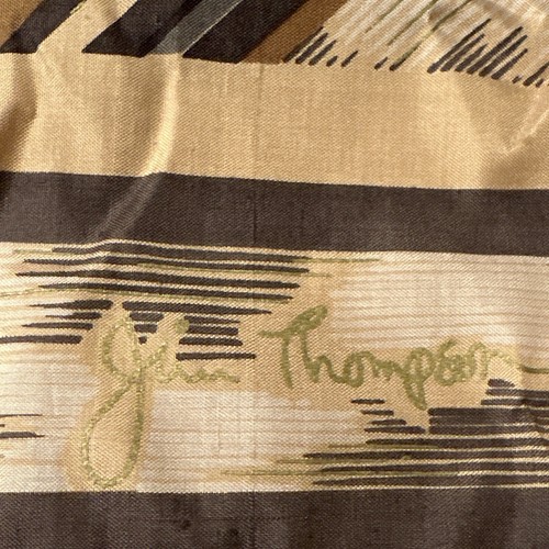 Jim Thompson 100% Silk Scarf Browns Beige 33x33 - Picture 3 of 6
