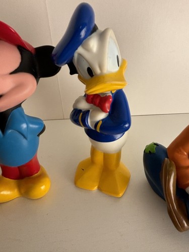 VINTAGE Disney Rubber Bath Toys Lot Of 4 - Mickey/Goofy/Donald/Pluto(Stained) - Picture 5 of 11