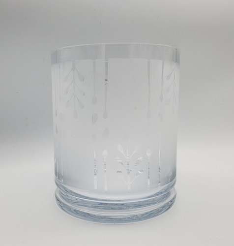 Dansk Karin Organix Glass 7" Ice Bucket Frosted Satin Etched Bowl Rare Vintage - Picture 8 of 11
