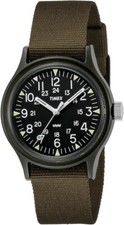 TIMEX TW2P88400 Original Vietnam Camper Black Dial Khaki Nylon Strap Watch
