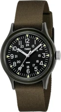 TIMEX TW2P88400 Original Vietnam Camper Black Dial Khaki Nylon Strap Watch