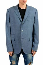 Hugo Boss "Johnston3" 100 Wool Blue Three Button Men's Blazer US 46R IT 56R