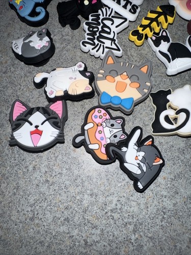 Cute Kitty Cat Themed PVC Shoe Charms 25 Pieces Unused Cat Lover Cat Mom - Picture 2 of 6