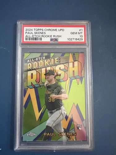 2024 TOPPS CHROME UPDATE CHROME ALL-ETCH RC RUSH PAUL SKENES ROOKIE RC PSA 10