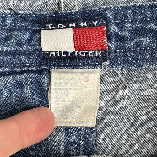 Vintage Tommy Girl Jeans Denim Bib Overalls Size 5 Tommy Hilfiger Y2K 90s - Picture 8 of 12