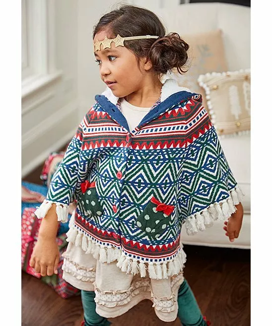 Matilda Jane A Caroling We Go Sweater Girls Size 6 NWT In Bag Poncho Christmas