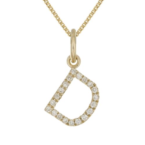 14 Karat Gelb Weiß oder Roségold Diamant Anfangsbuchstabe Charm Anhänger Halskette 18 Zoll - Bild 4 von 246