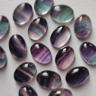 [WHOLESALE] NATURAL RAINBOW FLOURITE  CABOCHON OVAL SHAPE LOOSE GEMSTONE