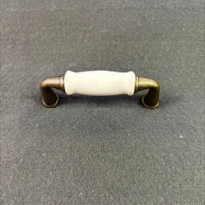 3" Flare Foot Pull Antique English with White Ceramic Insert