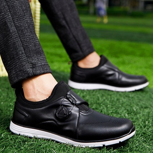 Herren Golfschuhe Wasserdicht Leder Golf Turnschuhe Rutschfest Wandern Freizeitschuhe - Bild 11 von 19