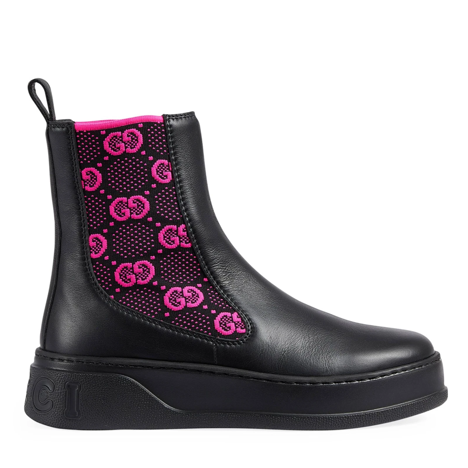 BOTTES GUCCI CUIR NOIR GG SUPRÊME JERSEY BOTTINES 1 taille 40,5 10,5