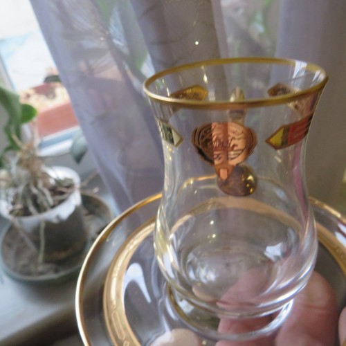 1 Saint Louis Crystal Tea Cup Gold Model Signed - Picture 3 of 11