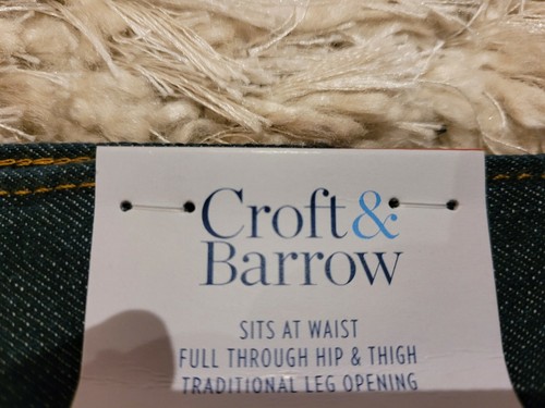 NEW CROFT & BARROW FLANNEL LINED JEANS MENS 42X32 CLASSIC FIT - Picture 3 of 10