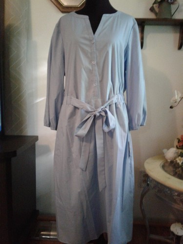 Croft &Barrow  Summer Maxi Blue, 2 pocket  Tie Waist Dress. Size  Large.New/tags - Picture 1 of 9