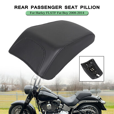 Motorcycle Black Rear Passenger Pillion Seat For Harley FLSTF Fat Boy  2008-2014