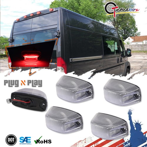 5X Clear LED Red Rear Cab Roof Running Light For Dodge RAM Promaster 1500 - 3500 - Picture 1 of 9