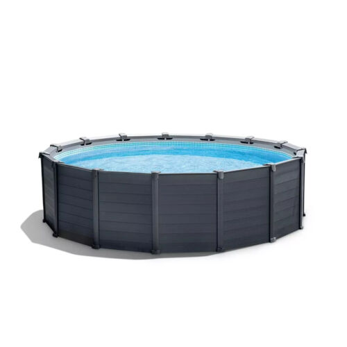 Intex 26384 Piscina Graphite Rotonda 478x124cm, Pompa , Scaletta, Copertura - Foto 2 di 5