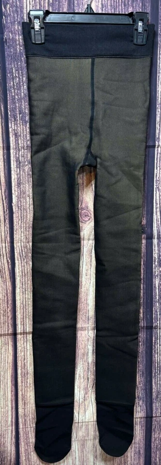 Medias cálidas negras transparentes de imitación forradas de vellón para mujer falsas translúcidas talla S-M Foto 4 de 4