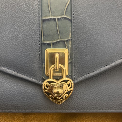 NWT Womens Brighton Richmond Leather Purse Crossbody Blue Retail $320 - Picture 3 of 13