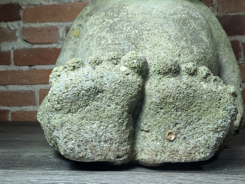 Vtg Garden Lawn Gnome Concrete Asian Billiken St Louis Freemason Jester Buddha - Picture 4 of 14