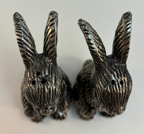 Saleros y pimienta de granero de cerámica conejo peltre conejo de Pascua cabaña de vida silvestre - Imagen 13 de 13
