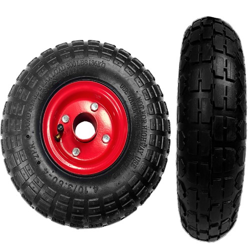 4.10-3.50-4 pneumatic sack truck trolley wheel 10" metal centre - Picture 50 of 98