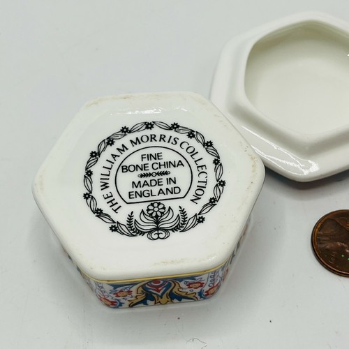 William Morris Fine Bone China Hexagon Trinket Box Made in England Art Nouveau - Picture 4 of 4